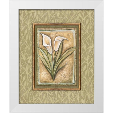 Peaceful Flowers IV White Modern Wood Framed Art Print by Audrey, Charlene
