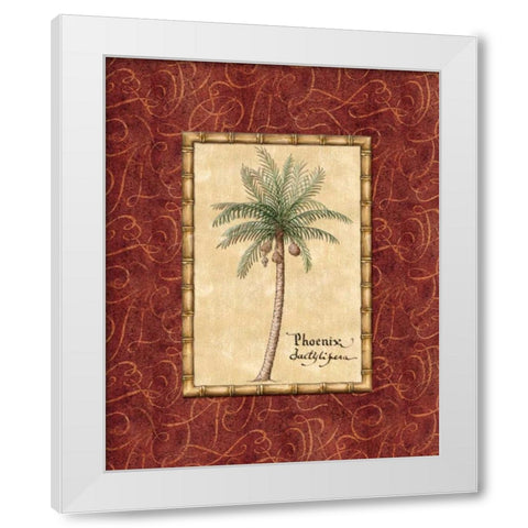 Red Passion Palm I White Modern Wood Framed Art Print by Audrey, Charlene