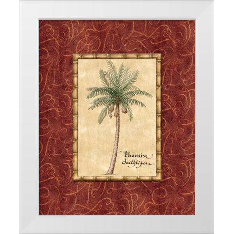 Red Passion Palm I White Modern Wood Framed Art Print by Audrey, Charlene