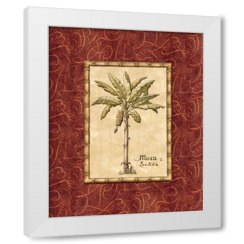 Red Passion Palm II White Modern Wood Framed Art Print by Audrey, Charlene