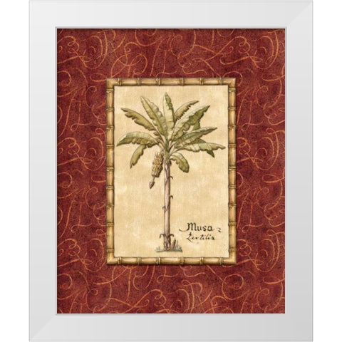 Red Passion Palm II White Modern Wood Framed Art Print by Audrey, Charlene