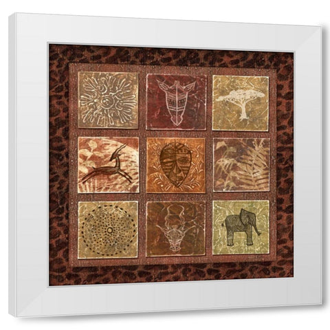 Tribal Collage II White Modern Wood Framed Art Print by Audrey, Charlene