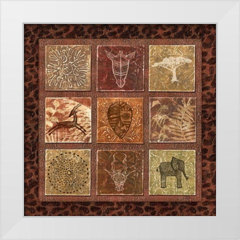 Tribal Collage II White Modern Wood Framed Art Print by Audrey, Charlene