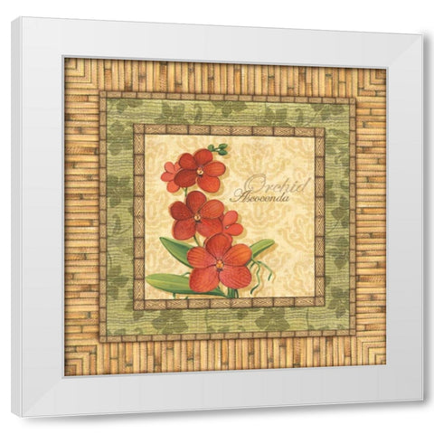 Bright Orchids I White Modern Wood Framed Art Print by Audrey, Charlene