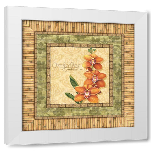 Bright Orchids II White Modern Wood Framed Art Print by Audrey, Charlene