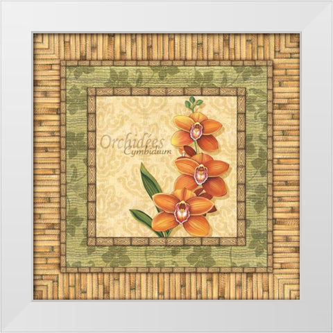 Bright Orchids II White Modern Wood Framed Art Print by Audrey, Charlene