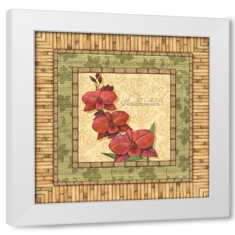 Bright Orchids III White Modern Wood Framed Art Print by Audrey, Charlene