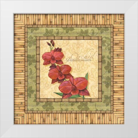 Bright Orchids III White Modern Wood Framed Art Print by Audrey, Charlene