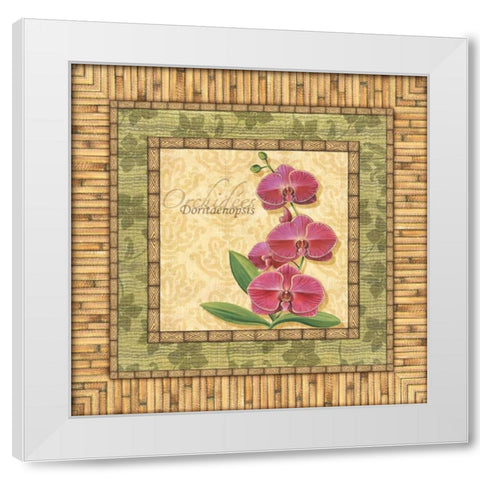 Bright Orchids IV White Modern Wood Framed Art Print by Audrey, Charlene
