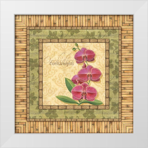 Bright Orchids IV White Modern Wood Framed Art Print by Audrey, Charlene