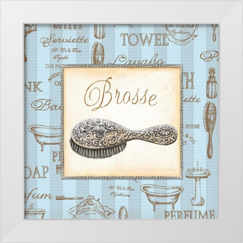 Bleu Beaute Feminine II White Modern Wood Framed Art Print by Audrey, Charlene