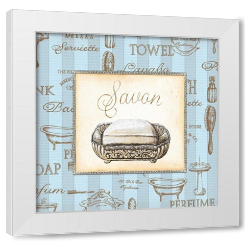 Bleu Beaute Feminine III White Modern Wood Framed Art Print by Audrey, Charlene