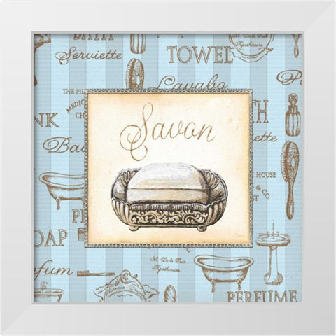 Bleu Beaute Feminine III White Modern Wood Framed Art Print by Audrey, Charlene
