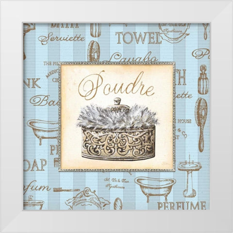 Bleu Beaute Feminine IV White Modern Wood Framed Art Print by Audrey, Charlene
