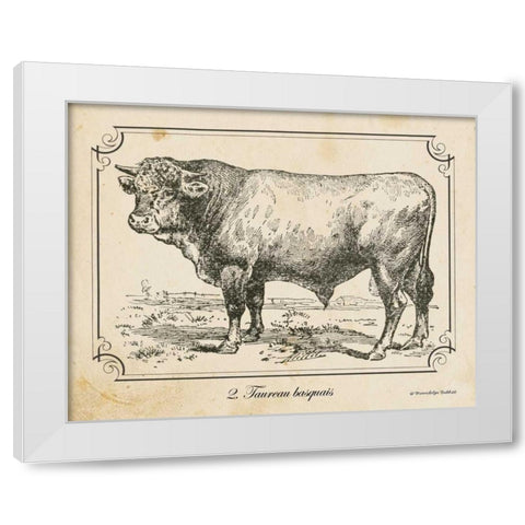 Farm Bull II White Modern Wood Framed Art Print by Babbitt, Gwendolyn