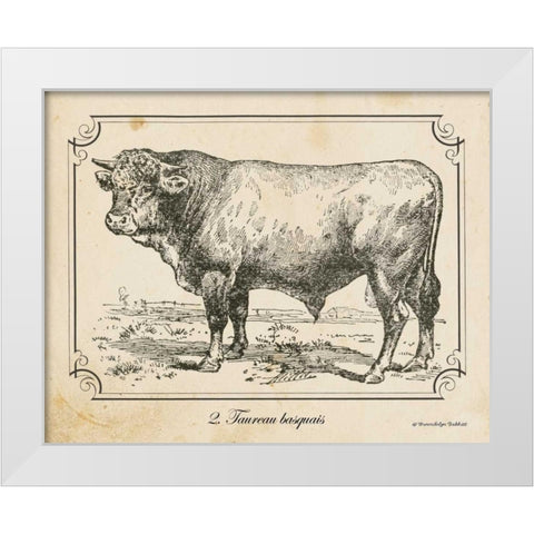 Farm Bull II White Modern Wood Framed Art Print by Babbitt, Gwendolyn