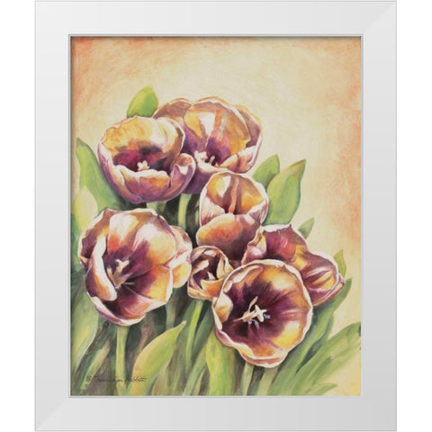 Purple Tulips I White Modern Wood Framed Art Print by Babbitt, Gwendolyn