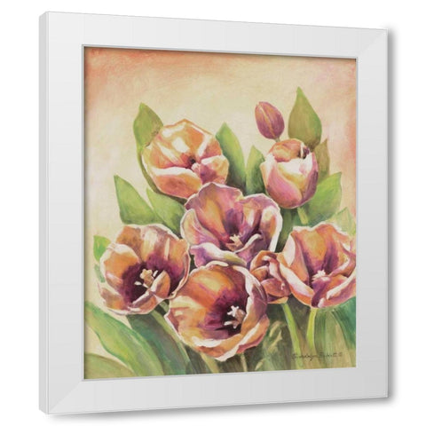 Purple Tulips II White Modern Wood Framed Art Print by Babbitt, Gwendolyn