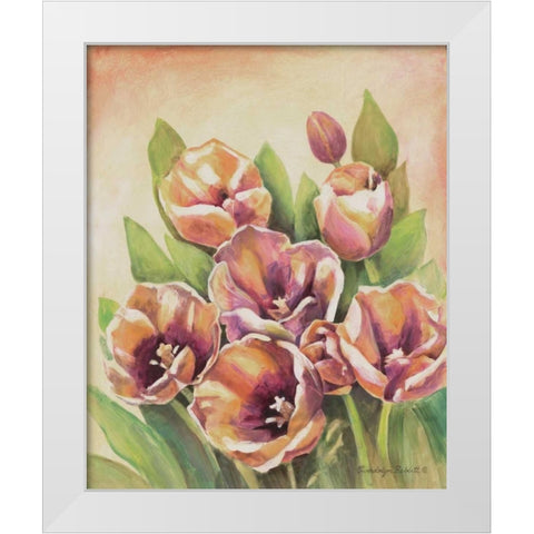 Purple Tulips II White Modern Wood Framed Art Print by Babbitt, Gwendolyn
