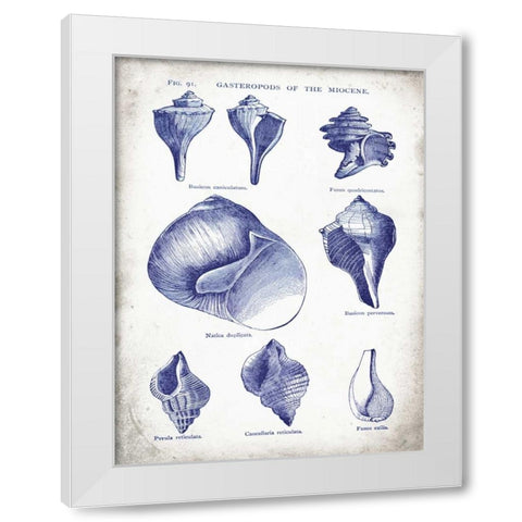 Indigo Shells II White Modern Wood Framed Art Print by Babbitt, Gwendolyn