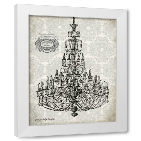 Vintage Chandelier I White Modern Wood Framed Art Print by Babbitt, Gwendolyn