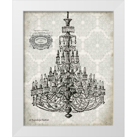 Vintage Chandelier I White Modern Wood Framed Art Print by Babbitt, Gwendolyn