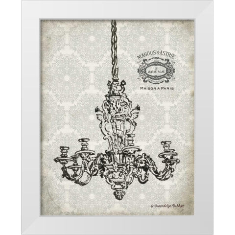 Vintage Chandelier II White Modern Wood Framed Art Print by Babbitt, Gwendolyn