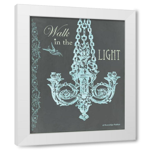 Chandelier Light I White Modern Wood Framed Art Print by Babbitt, Gwendolyn