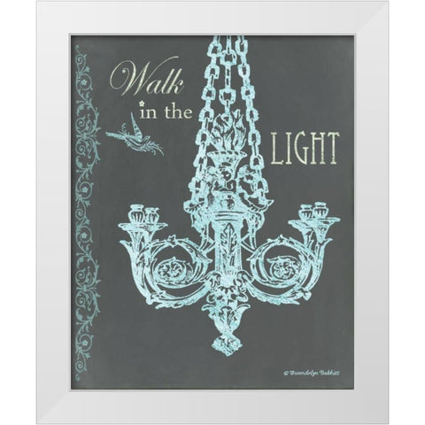 Chandelier Light I White Modern Wood Framed Art Print by Babbitt, Gwendolyn