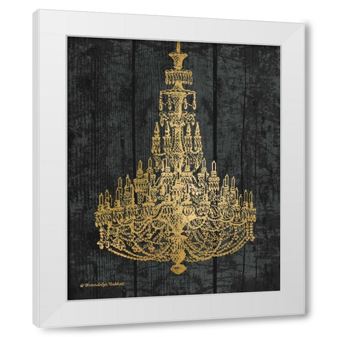 Gold Chandelier I White Modern Wood Framed Art Print by Babbitt, Gwendolyn