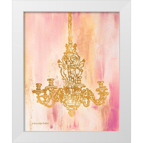 Pink and Gold I White Modern Wood Framed Art Print by Babbitt, Gwendolyn