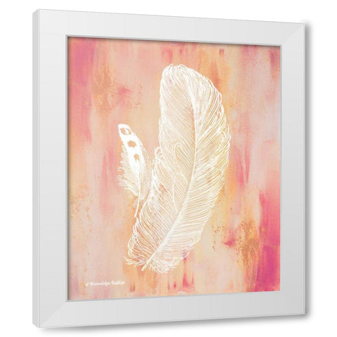 Whimsical Feathers I White Modern Wood Framed Art Print by Babbitt, Gwendolyn