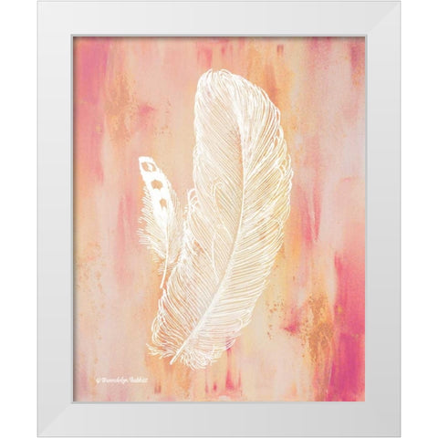 Whimsical Feathers I White Modern Wood Framed Art Print by Babbitt, Gwendolyn