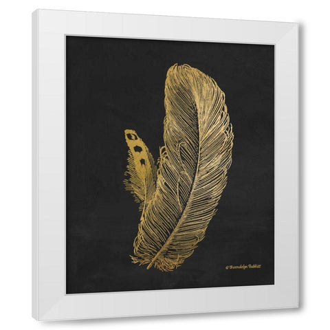 Feather on Black I White Modern Wood Framed Art Print by Babbitt, Gwendolyn