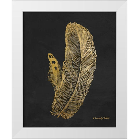 Feather on Black I White Modern Wood Framed Art Print by Babbitt, Gwendolyn