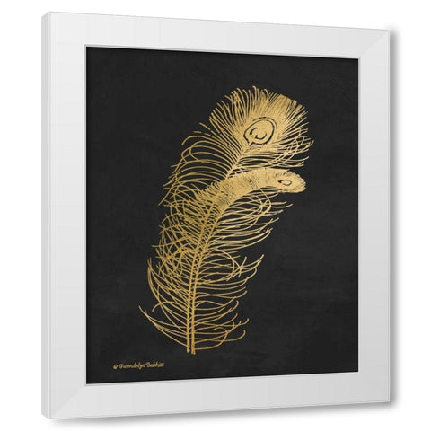 Feather on Black II White Modern Wood Framed Art Print by Babbitt, Gwendolyn