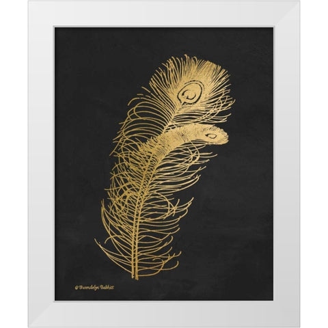 Feather on Black II White Modern Wood Framed Art Print by Babbitt, Gwendolyn