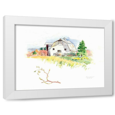 Rigefield Barn I White Modern Wood Framed Art Print by Babbitt, Gwendolyn