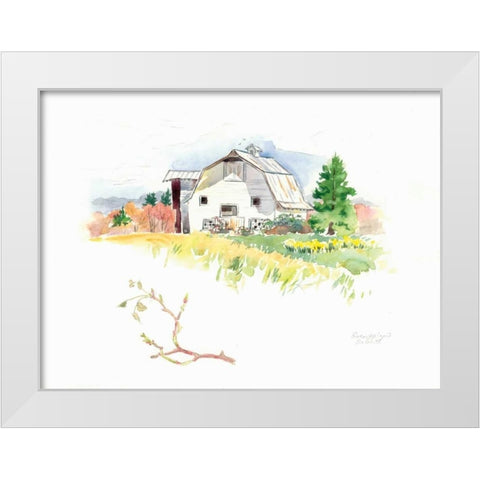 Rigefield Barn I White Modern Wood Framed Art Print by Babbitt, Gwendolyn