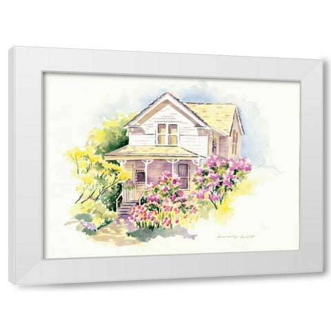 Lilac Farm White Modern Wood Framed Art Print by Babbitt, Gwendolyn