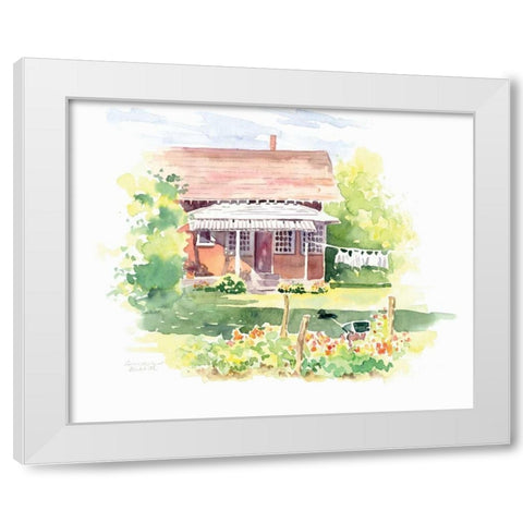 Ridgefield Cottage White Modern Wood Framed Art Print by Babbitt, Gwendolyn