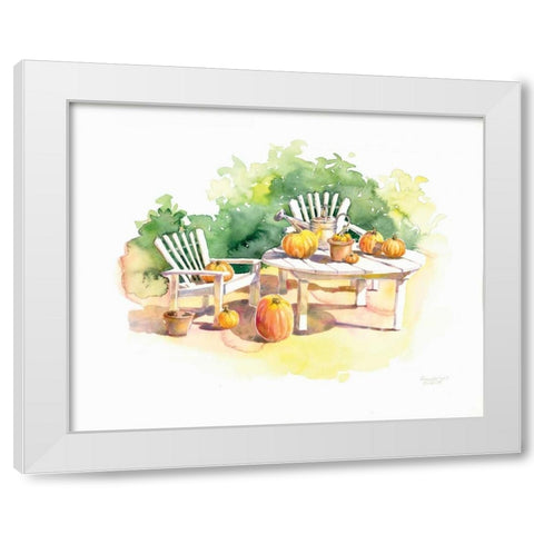 Filoli Pumpkins White Modern Wood Framed Art Print by Babbitt, Gwendolyn