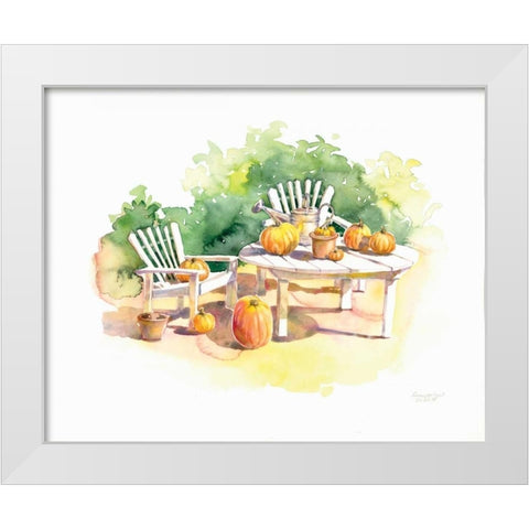 Filoli Pumpkins White Modern Wood Framed Art Print by Babbitt, Gwendolyn