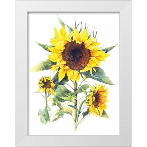Sunflowers White Modern Wood Framed Art Print by Babbitt, Gwendolyn
