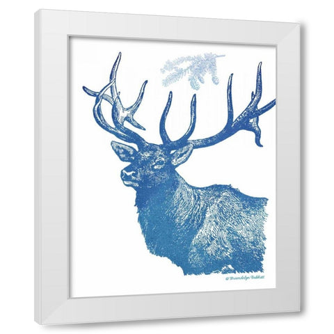 Indigo Deer II White Modern Wood Framed Art Print by Babbitt, Gwendolyn