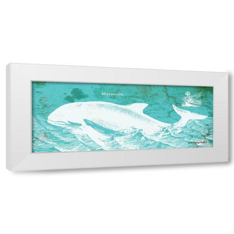 Caribbean Whale II White Modern Wood Framed Art Print by Babbitt, Gwendolyn