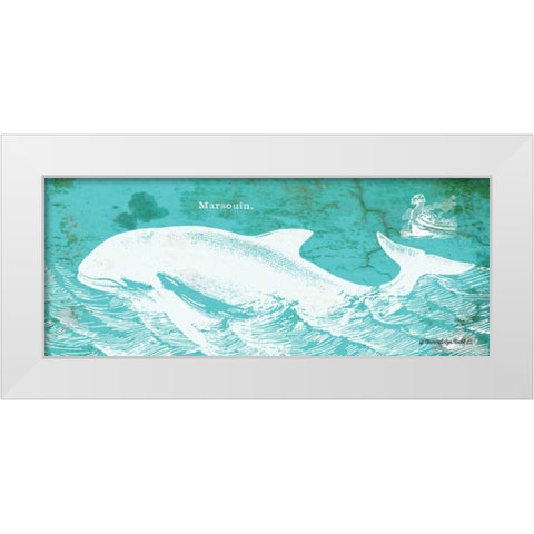 Caribbean Whale II White Modern Wood Framed Art Print by Babbitt, Gwendolyn