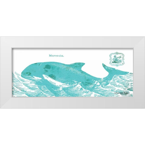 Whale on White II White Modern Wood Framed Art Print by Babbitt, Gwendolyn