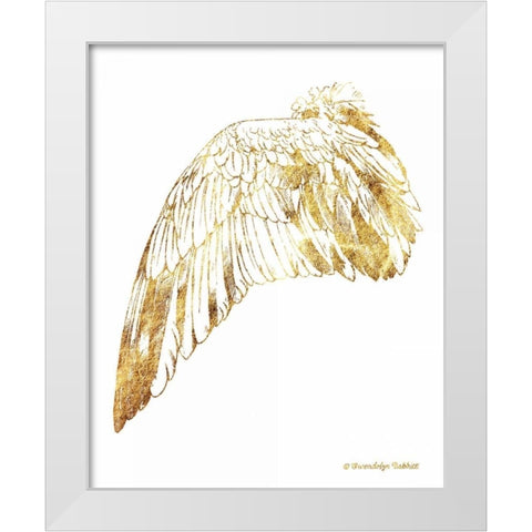 Gold Wing III White Modern Wood Framed Art Print by Babbitt, Gwendolyn