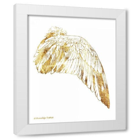 Gold Wing IV White Modern Wood Framed Art Print by Babbitt, Gwendolyn